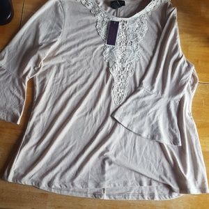 Lane Bryant light oatmeal colored top size 14/16